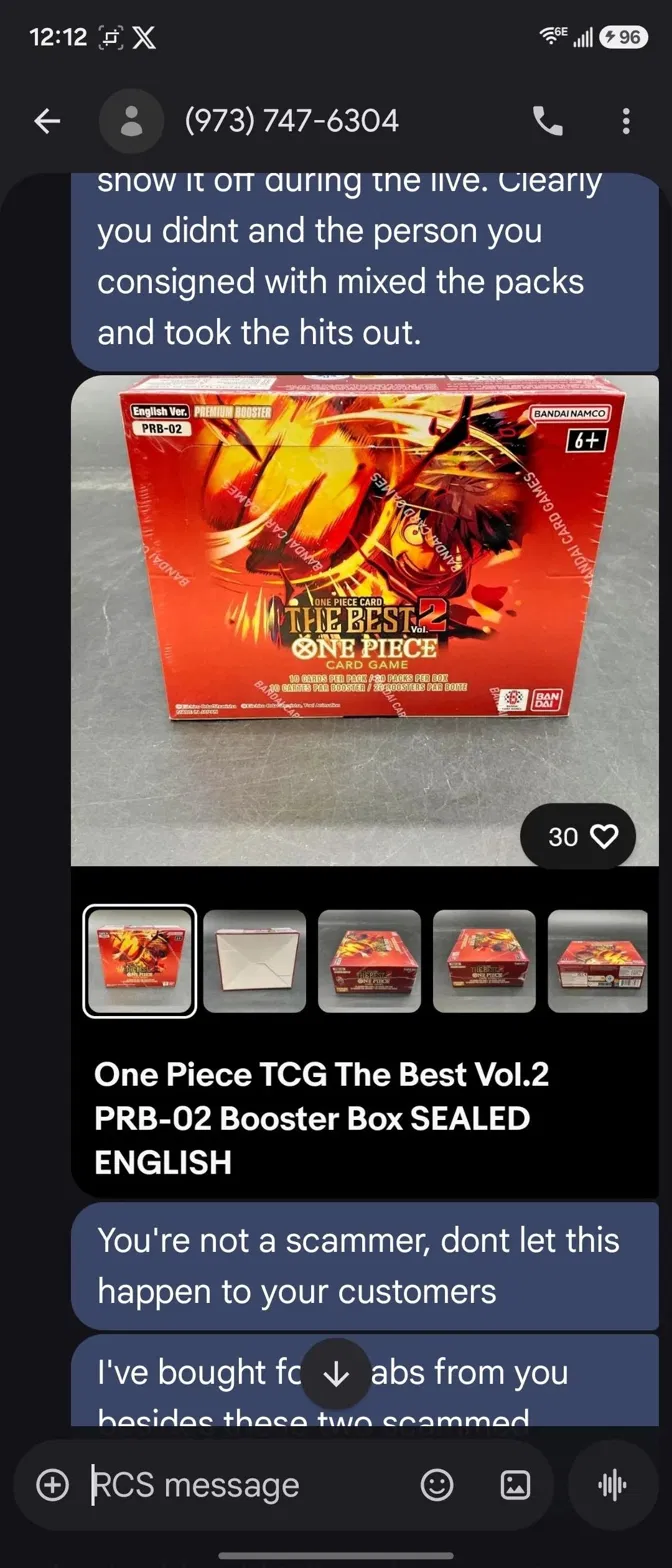 eBay listing showing "SEALED ENGLISH" product description