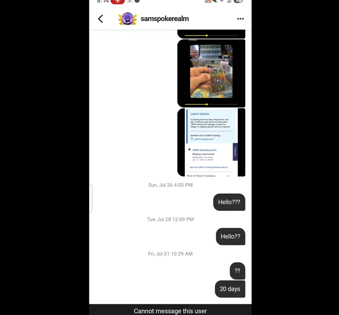 Buyer sending unanswered follow-up messages ending in being blocked