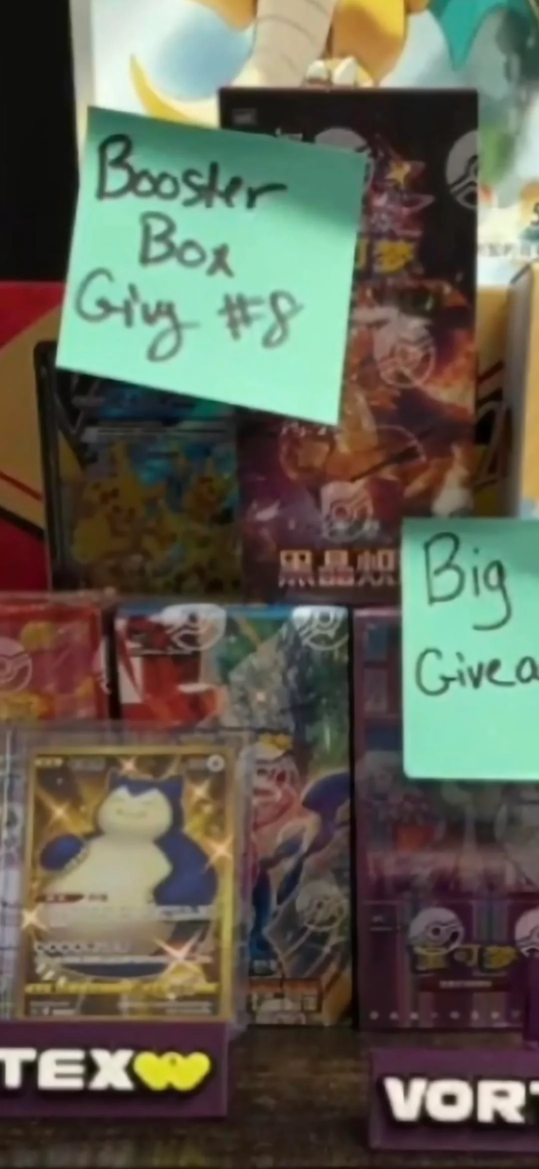 Stream screenshot showing Booster Box Giveaway #8 on display